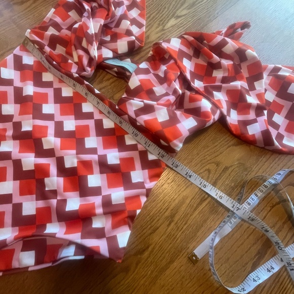 Silvia Tcherassi Canobbio One Piece Bathing Suit  in Geometric Rouge S EUC Red - Picture 7 of 8